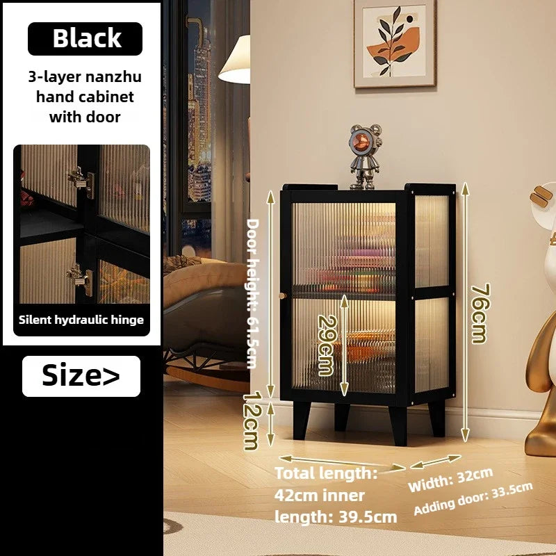 Multi-functional Figure display cabinet Bookcase Acrylic transparent dustproof Lego blind box storage cabinet Oasis Select Black C