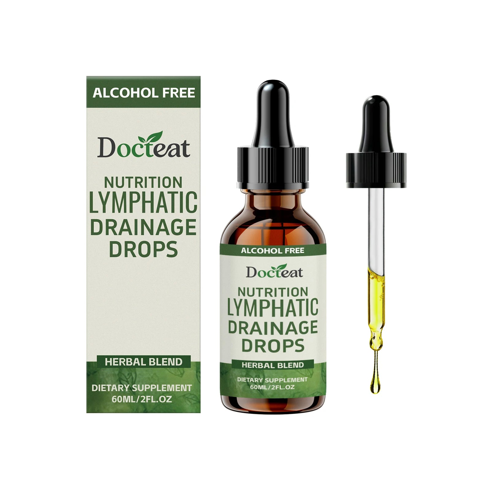 Docteat Lymphatic Drops 60ml | Vitamin B12, Zinc & Dandelion Root Herbal Liquid Supplement Oasis Select 1 bottle