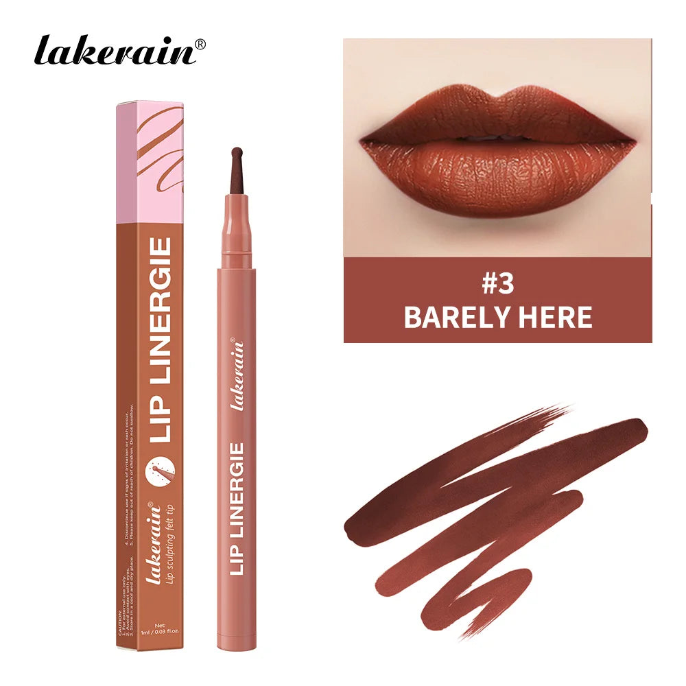Lakerain Lip Liner Pencil Ballpoint Felt Tip Transfer-proof Lip Liner Stain Smudge-proof Waterproof Lip Liners Natural Makeup Oasis Select 3 BARELY HERE