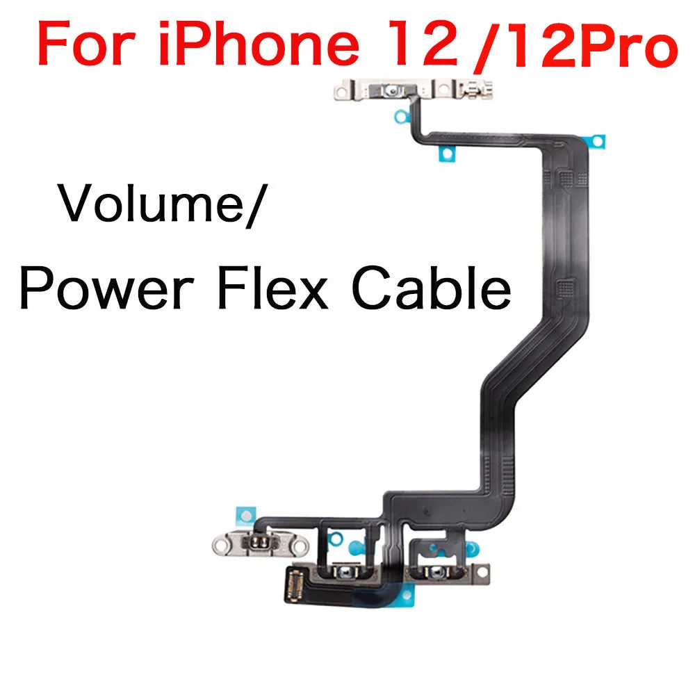 Power Volume Mute Flex Cable for iPhone 12 Mini Pro Max + Bracket