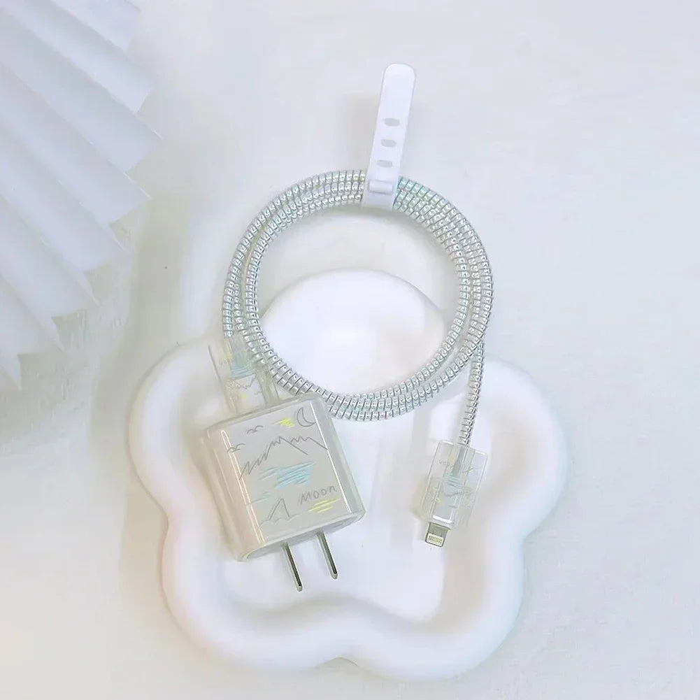 Cute Floral iPhone Charger & Cable Cover – TPU Protective Case