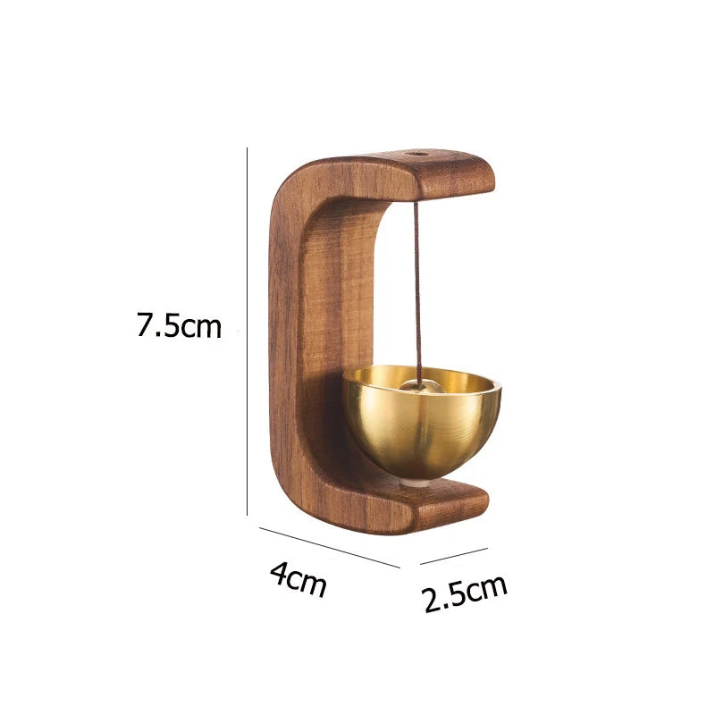 2026 New Arrival！Dopamine Home Wind-Bell Magnetic Inhalation Beech Wood Copper Bell Walnut Ornament Reminder Decorative Bell Oasis Select