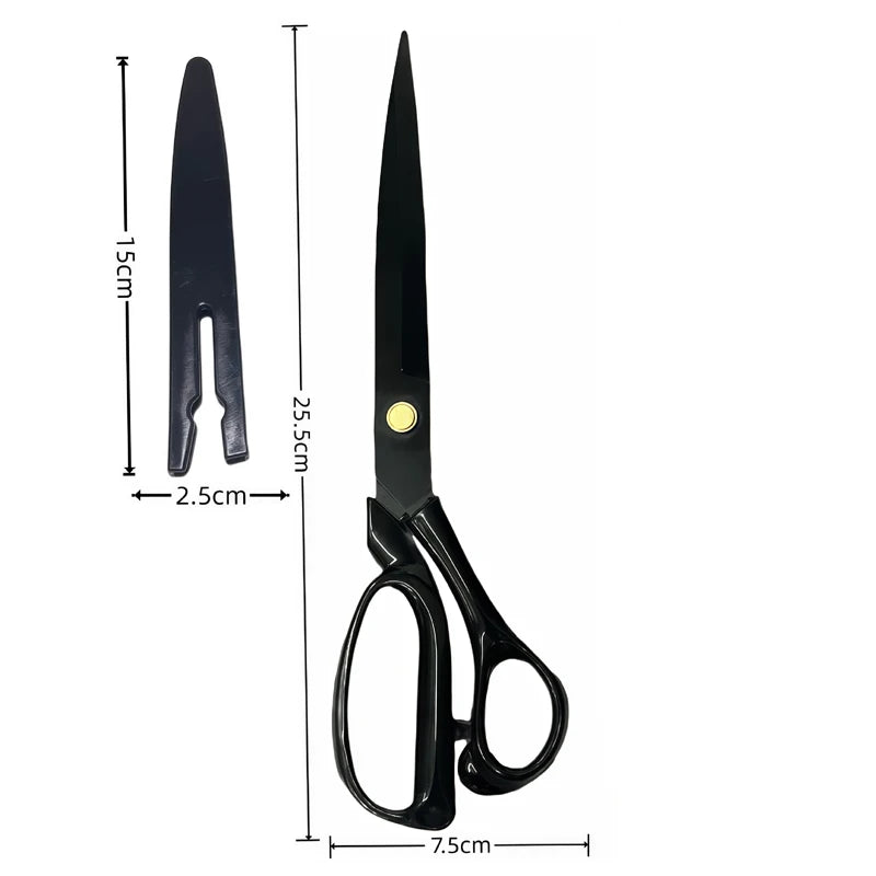 1Pc Fabric Scissors Professional 10/8 inch Heavy Duty Scissors for Leather Sewing shears for Tailoring Industrial Tailor Shears Oasis Select 10 inch Pro Black