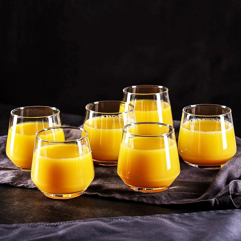 4pcs Crystal Water Cup, Highball Glass, Transparent Glass Cup, Beer, Juice, Mojito, Kitchen and Bar Cocktail Glass Cup, Gift Oasis Select