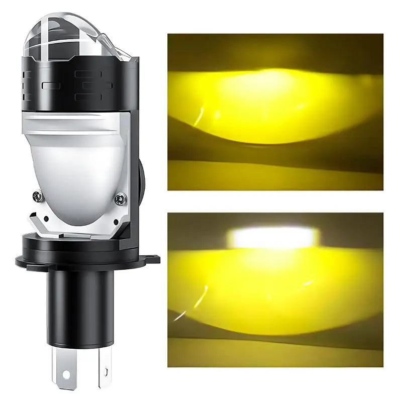 1PC H4 LED Lens Mini Bi Led Projector 70W Headlight Bulbs Canbus 9003 HB2 High Low Beam 6000K Motorbike Turbo Lamps LHD 12V Oasis Select