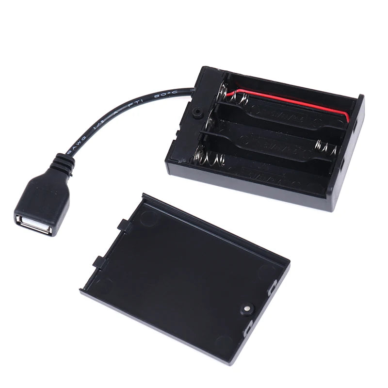3×AA Battery Holder Box USB Power Supply for LED Strip Lights