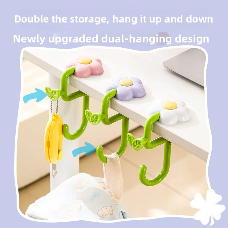 1pcs Detachable Desk Edge Bag Hook Practical Punch-free Hanging Bracket Student Daily Office Bag Organizer Oasis Select
