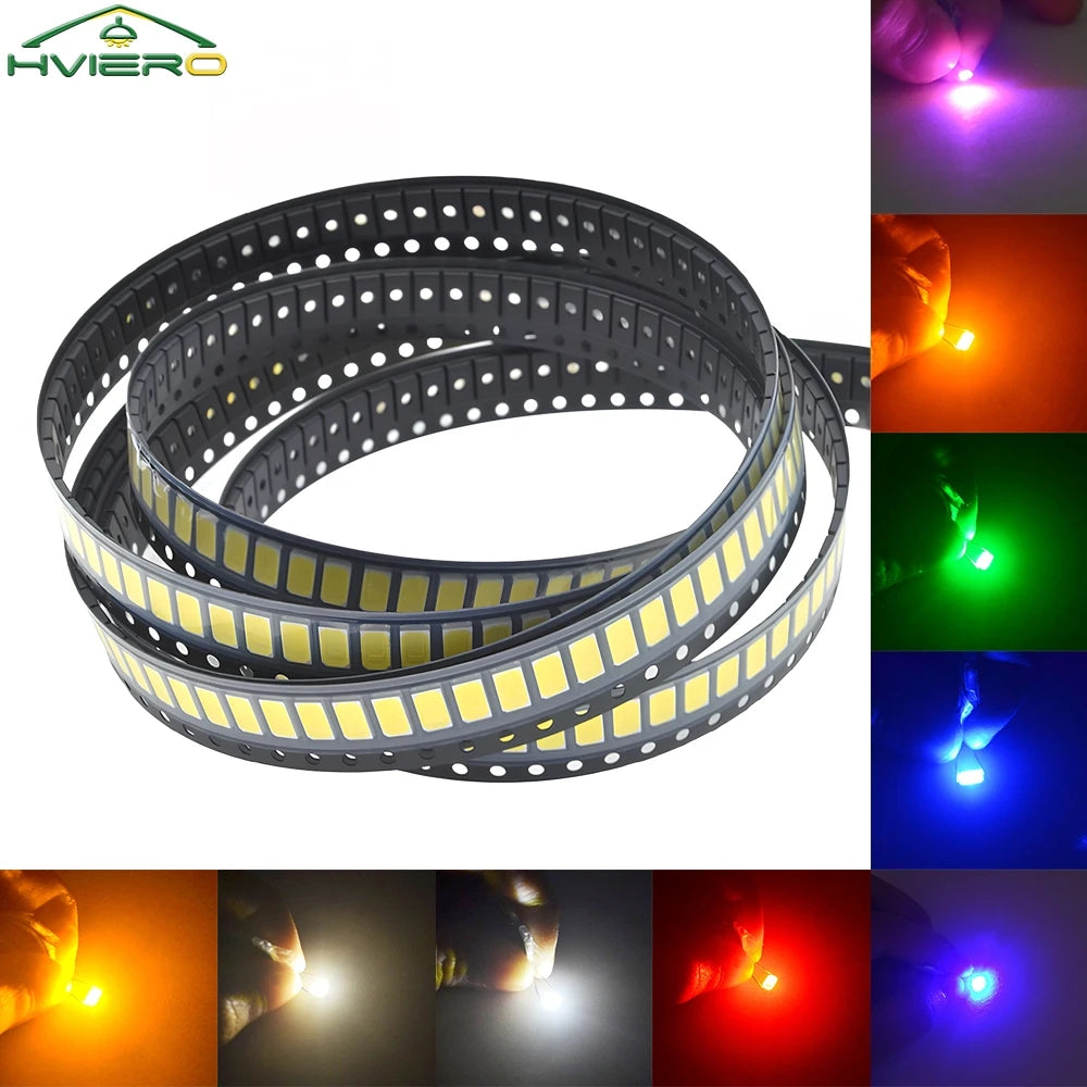 100Pcs 5730 Bright Chips SMD LED Red Yellow White Blue RGB Purple Pink Light Emitting Diode Lighting Atmosphere Decoration Patch Oasis Select