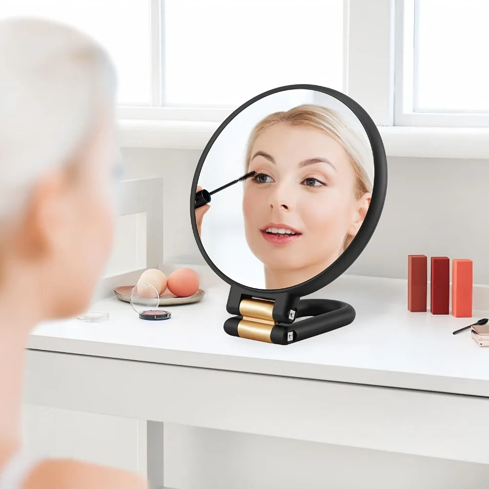 50x Handheld Makeup Mirrors Double Sided 1X/50X Magnification Portable Folding Makeup Mirror for Travel 360° Adjustable Mirror Oasis Select
