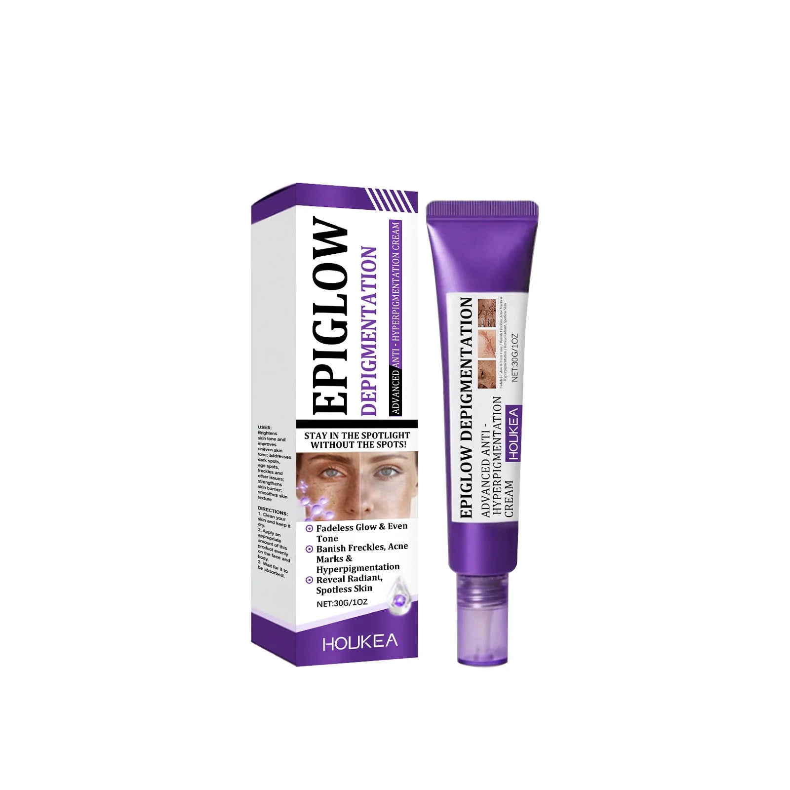 HOUKEA Whitening Freckle Cream – Dark Spots & Melasma Brightening Face Cream Oasis Select 30g boxed