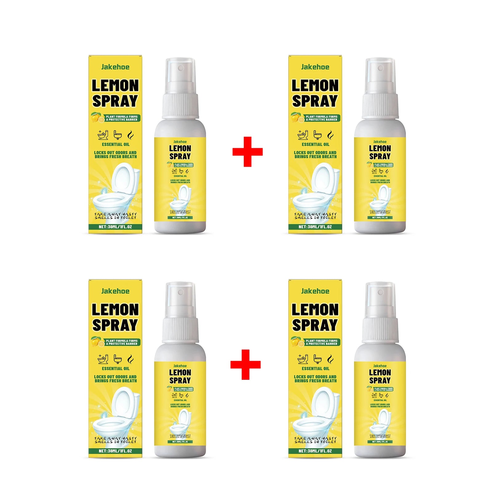 Lemon Toilet Spray for Deodorizing Descaling Remove Stains Fragrant and Refreshing Scent Toilet Deodorization Spray Oasis Select 4pcs