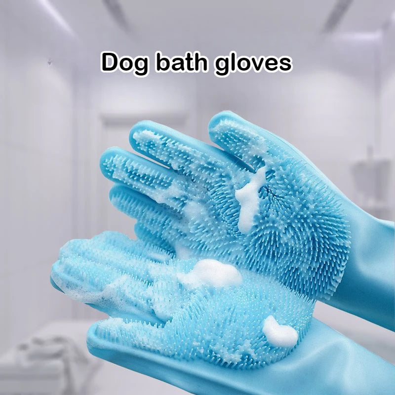 Pet Bath Gloves Thick Anti-scratch Dog Bath Cat Scrub Brush for Scratch Protection Dog Supplies Oasis Select