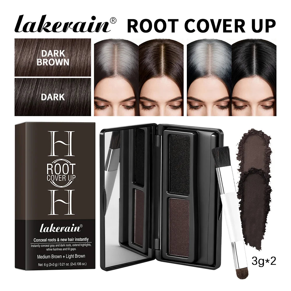 Natural Hair Powder Palette Hair Line Shadow Makeup Hair Concealer Long Lasting Waterproof Root Cover Up Instant Coverage Powder Oasis Select 6Dark Brown And Dark