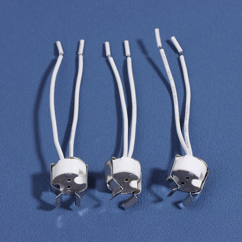 3PCS MR16 GU5.3 G5.3 Lamp Holder Bulb Base with Wire Ceramic Halogen Socket Pottery Connector 250V Led Light New Oasis Select Default Title