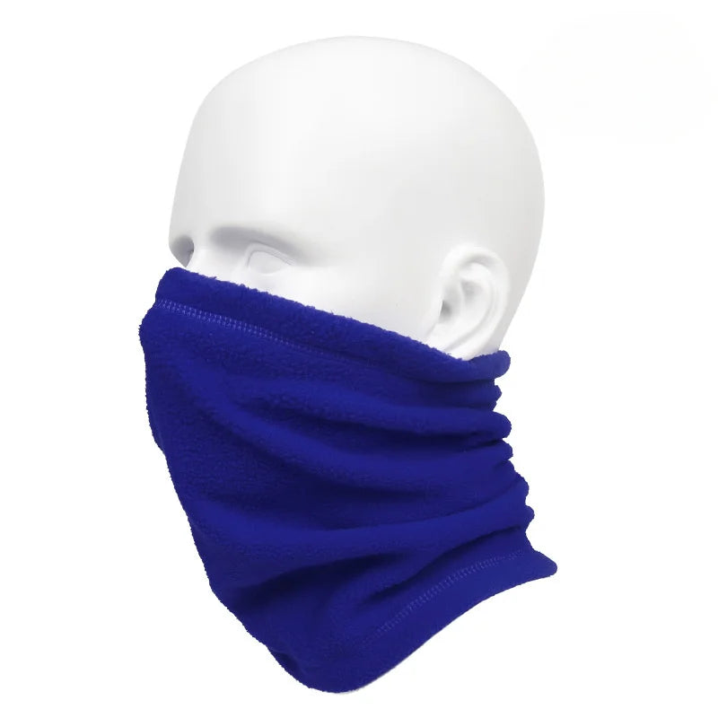 Outdoor Thickened Windproof Fleece Warm Scarf Multi-functional Sports Face Towel Bicycle Motorcycle Riding Mask Oasis Select Blue