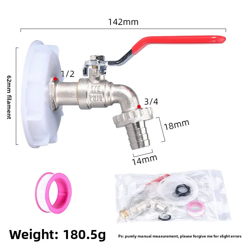 1/2 Inch Brass Garden Irrigation Faucet Water Tap Single Outlet Valve for IBC Tank Antifreeze Outdoor Balcony Garden Accessories Oasis Select A