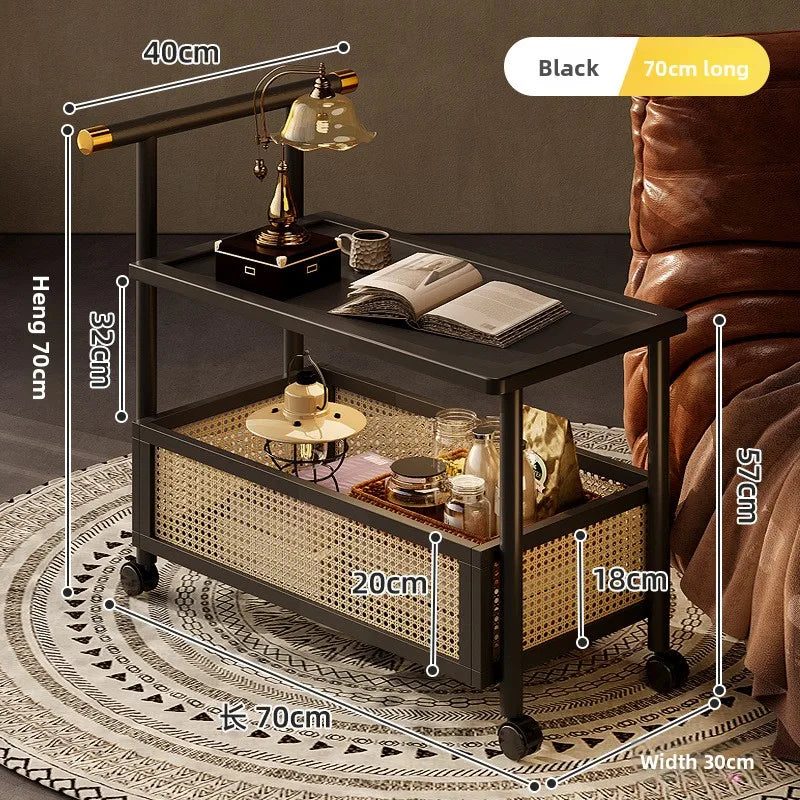 Side table living room small table sofa side cabinet removable small coffee table living room household side table side cabinet Oasis Select Black 70 long