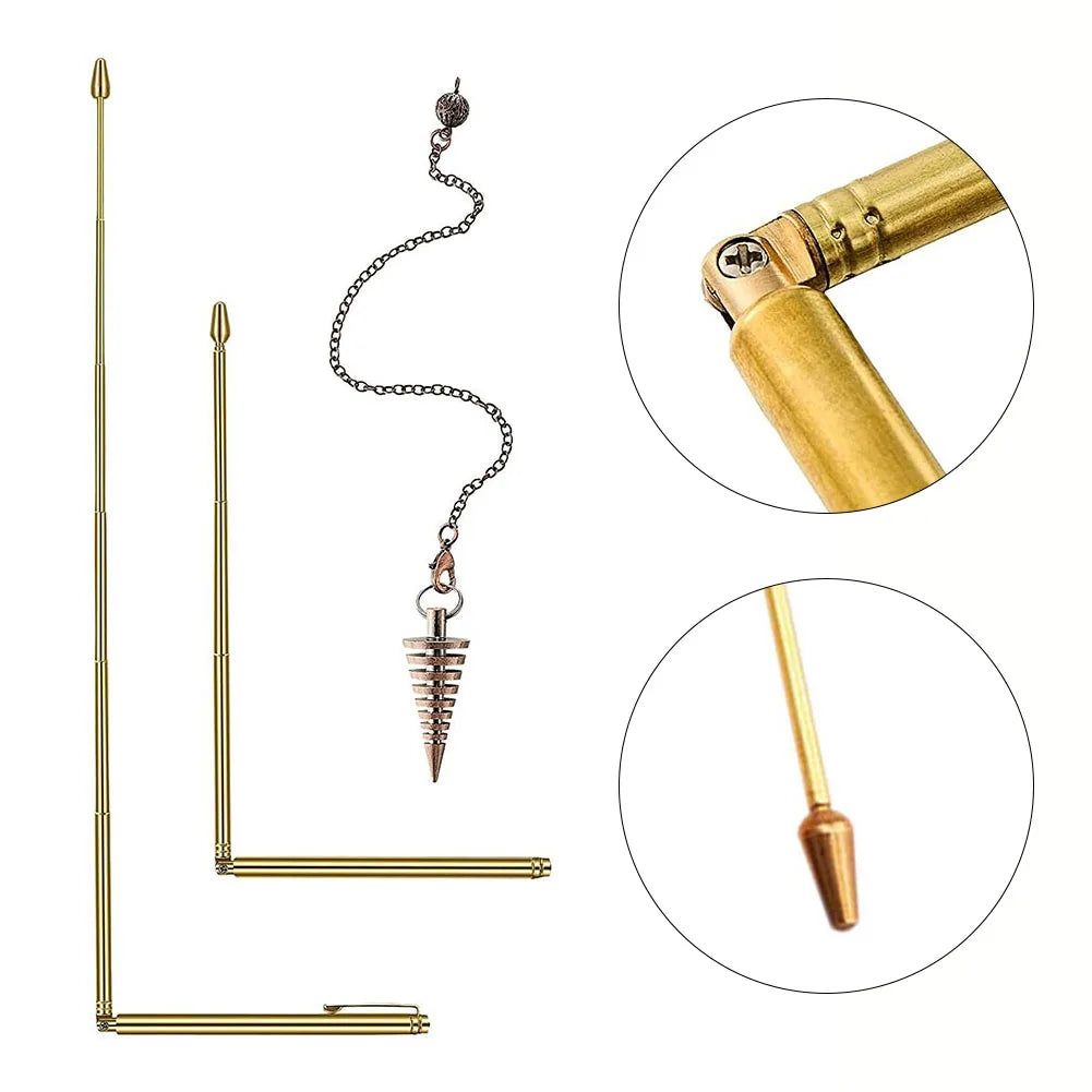 3/4pcs 99.9% Copper Detector Rod Metal Detector Rod With Pendulum Pendant For Treasure Hunting Divination Tools Oasis Select