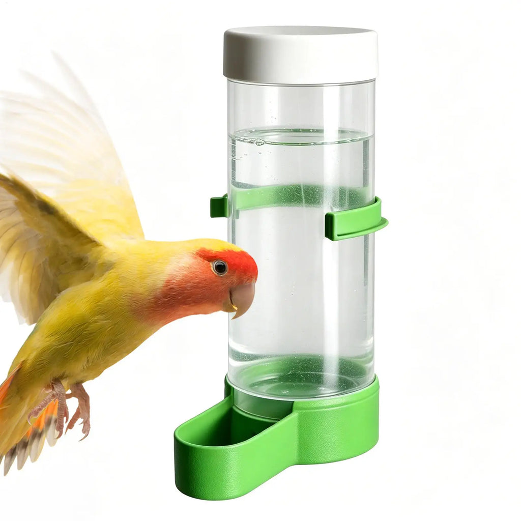 Parakeet Water Dispenser 140ml Automatic Leak-Proof Clear Waterer Indoor Parrot Waterer Drinker for Parakeet Budgies Cockatiel Oasis Select