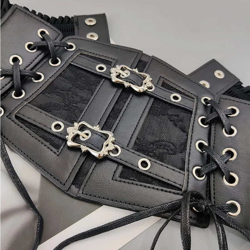 Women's Gothic Lace Corset Belt – Retro Punk Elastic Waistband