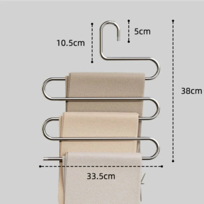 5 Layers Multi-functional Clothes Hangers Non-slip Pant Storage Rack Cloth Rack with Multiple Functions for Hanging and Storage Oasis Select