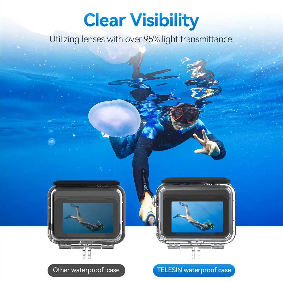 TELESIN 45M Waterproof Case for Insta360 Ace Pro & Pro 2