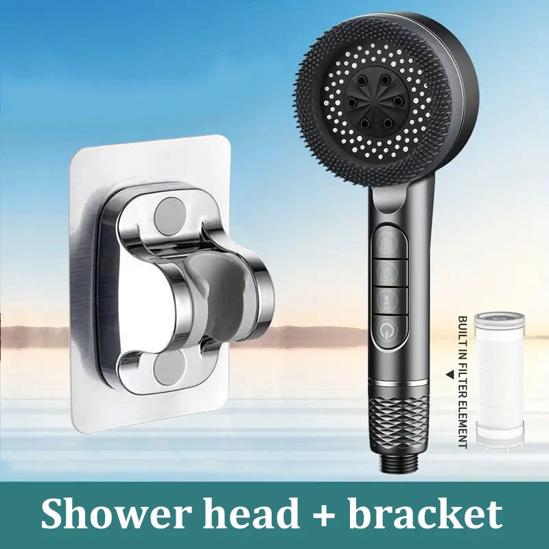 4-Speed Handheld Shower Head & Bracket Set | Rainfall Boost