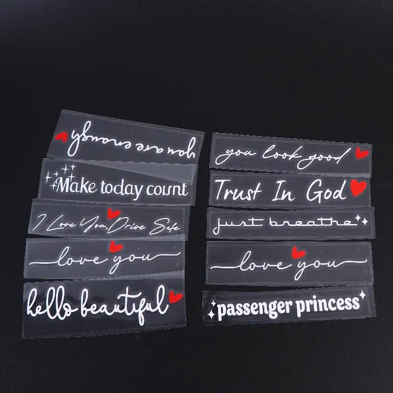 10PCS Religious Text Trust In Car Stickers Waterproof For Motorcycle Rearview Mirrors Auto Rearview Mirrors Oasis Select White
