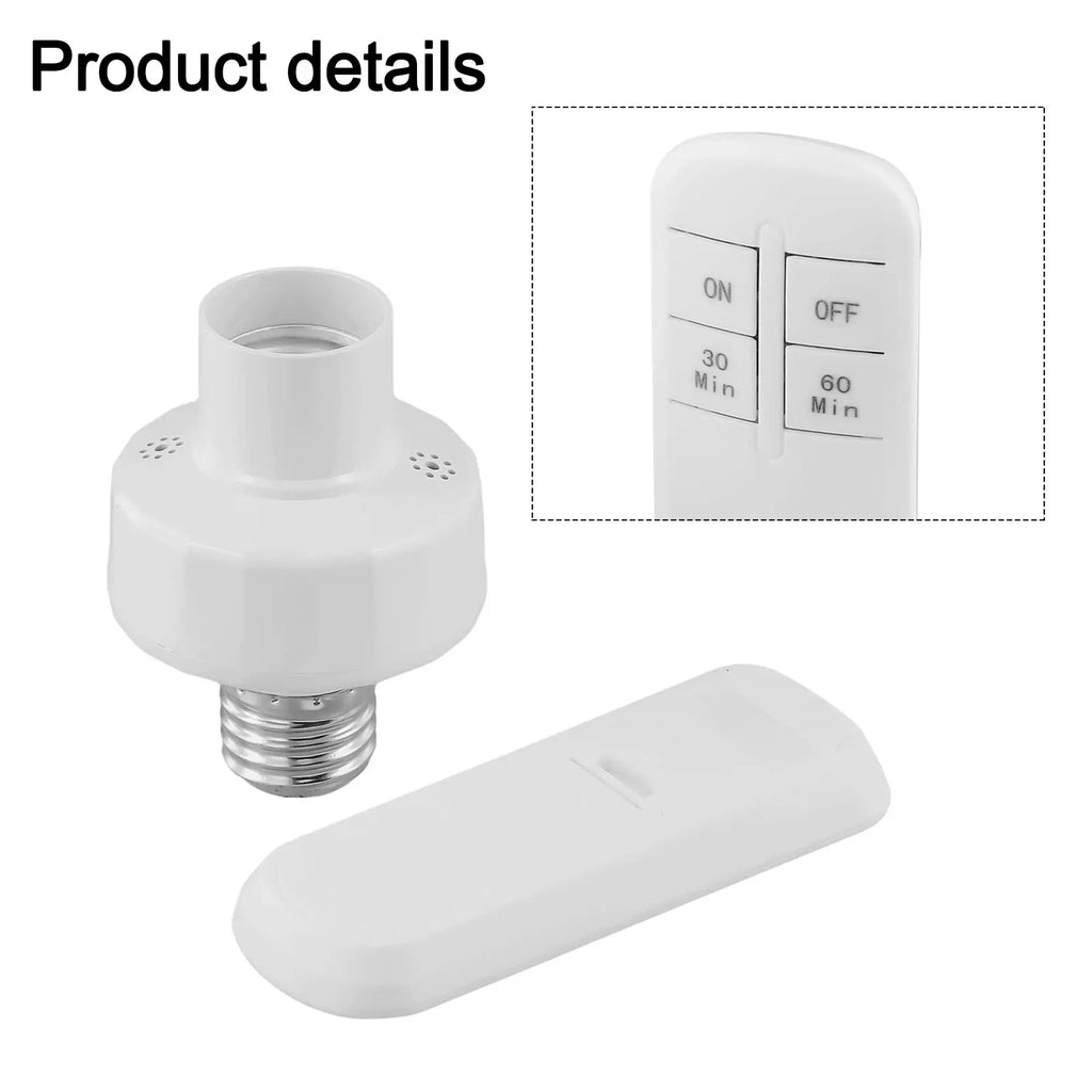 E27 Bulb Holder E27 Lamp Holder Intelligent Timer Switch Sturdy Plastic Material Up To 15 Meters Control Range Oasis Select A