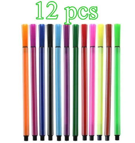 Children Painting 6/12 Non-toxic Water Color Pencil Washable Watercolor Pen Mark Painting for Kids Drawing Art Supplies Oasis Select 12pcs color random