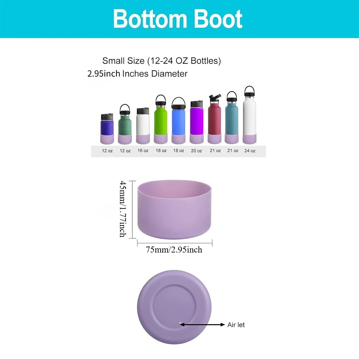 Silicone Bottom Boot for Wide Mouth Water Bottles – Fits 12-40oz Tumblers Shock-Absorbing Anti-Slip Base Cover Protective Sleeve Oasis Select