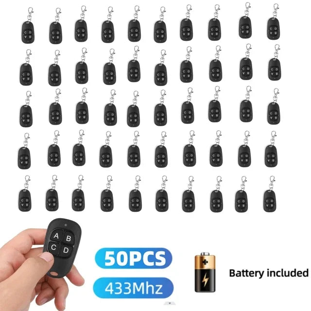 433 Mhz RF Copy Remote Control Key 433.92mhz 4CH Transmitter Duplicated Cloning Code Car Key Fob Electric Garage Door Opener Oasis Select 50PCS