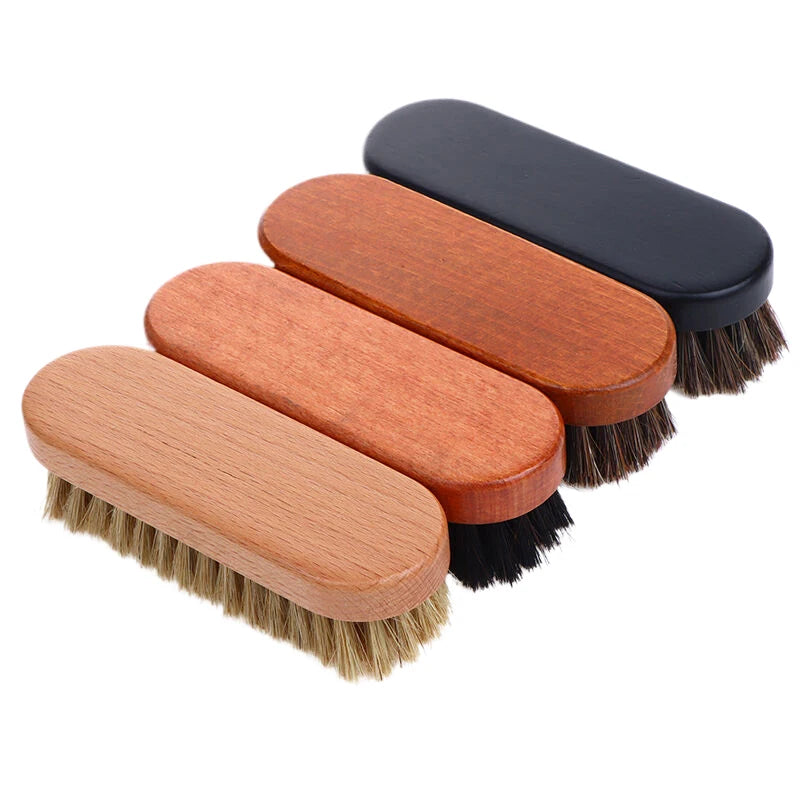1PC Handle Dashboard Details Polishing And Cleaning Brush Horse Hair Wood Brush Leather Shoe Care And Cleaning Shoe Brush Oasis Select