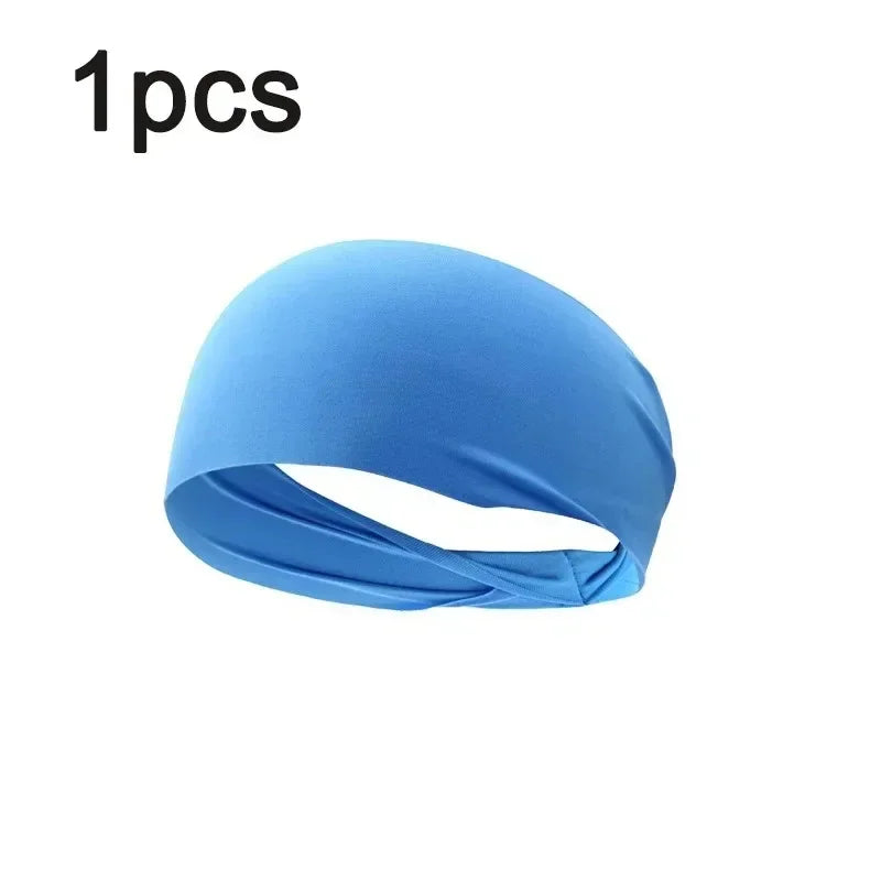 1/8PC Sweatband For Men Women Elastic Sport Hairbands Head Band Yoga Headbands Headwear Headwrap Sports Workout Hair Accessories Oasis Select blue-1pcs
