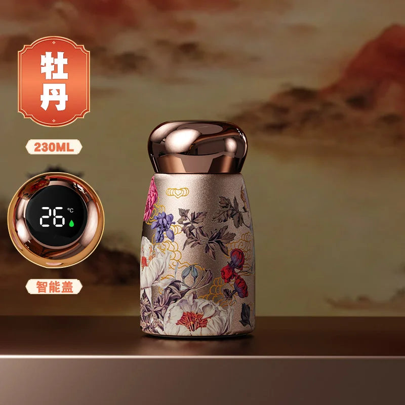 2025 New Mini Ceramic Thermos Cup Compact Portable Intelligent Temperature Lasting Insulation Small Capacity Water Cup Oasis Select Peony 230ml