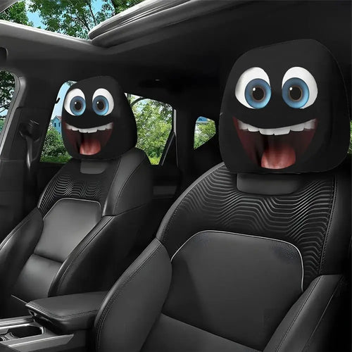 2-Pack Cartoon Smiley Face Car Headrest Covers – Washable Car Headrest Cover Oasis Select