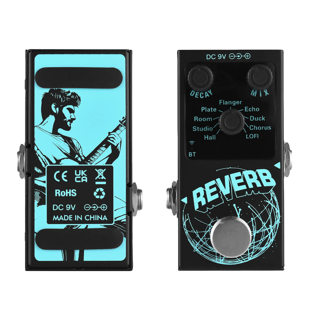 Guitar Effects Pedal Digital Reverb Guitar 9 Different Reverb Guitar Effect Pedal Wireless Accompaniment DECAY/MIX Luminous Oasis Select