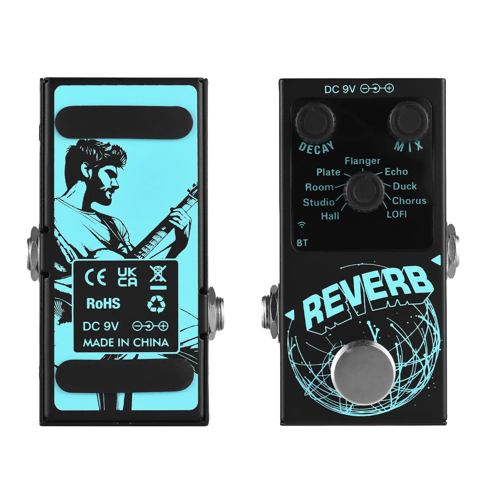 Guitar Effects Pedal Digital Reverb Guitar 9 Different Reverb Guitar Effect Pedal Wireless Accompaniment DECAY/MIX Luminous Oasis Select