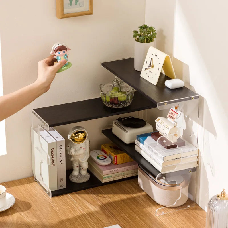 Solid wood bookshelf Corner shelf Student desk storage rack Simple desk storage rack Household desk bookcase Oasis Select