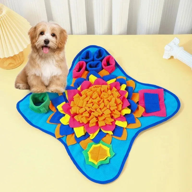 New Pet Sniffing Mat Dog Puzzle Training Hidden Food Blanket Slow Food Mat Self Soothing and Stress Relieving Sniffing Mat Oasis Select
