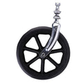 Rubber Wheelchair Front Castor Anti Slip 6/7/8Inch Shopping Cart Wheels with front fork Replacement Travelling Trolley Caster Oasis Select Black-8 inch