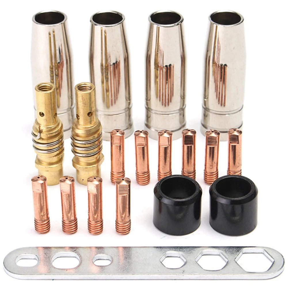 LIKE WISH 19Pcs MB15AK Welding Torch Nozzle Part Kit Conical Nozzle Sleeve Rod Tool Set For 15AK MIG Welder Accessories 1.2M Oasis Select