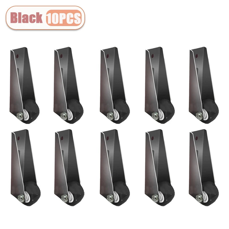 1-30PCS Heavy Duty Directional Pulley for Sliding Door Vertical Side Mount Track Support Anti Sag Wheel for Furniture Home Use Oasis Select Black-10PCS