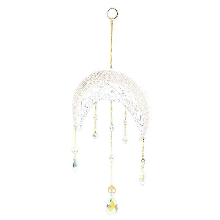 Natural Gravel Hourglass Blue Lotus Big Moon Pendant Garden Sun Catcher Crystal Ball Decoration Wind Chimes Oasis Select