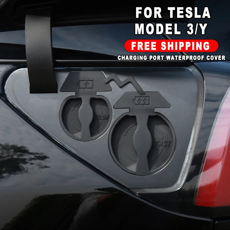 For Tesla Model 3 2017 - 2020 Model Y Silicone Car Charging Port Waterproof Cover Charger Hole Protector Dust Cover Cap CCS EU Oasis Select
