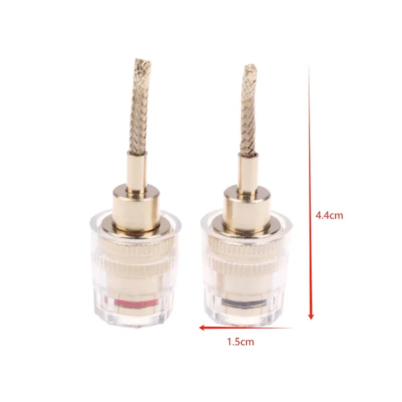 2/4Pcs 4MM Banana Female To 2MM Pin Connector HIFI Cable Adapter Plug Braided Copper Wire Socket Oasis Select
