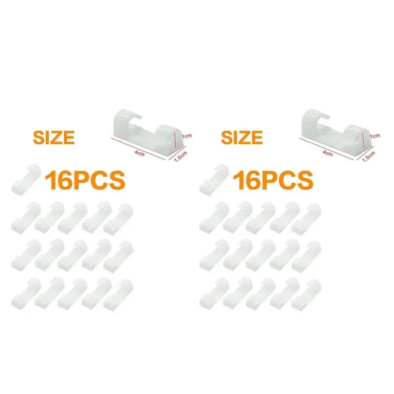 20/40pcs Adhesive Cable Clips Wire Holder For Wall Strong Self-Adhesive Stickers Cord Management Organizer For Desk Car Office Oasis Select Big White 32PCS