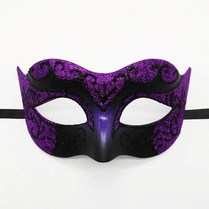 Glitter Half Face Masquerade Mask Woman Men Venice Mask Halloween Costume Accessories For Cosplay Party Oasis Select Purple