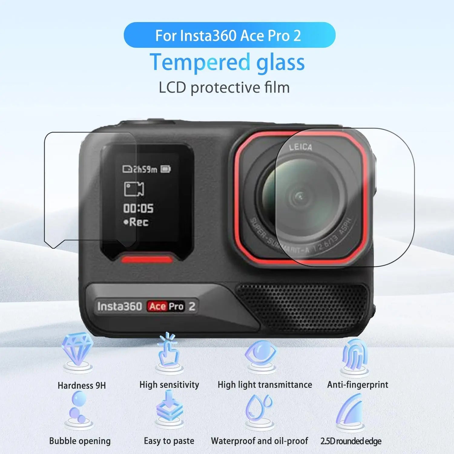 Insta360 Ace Pro 2 Tempered Glass Screen & Lens Protector 9H