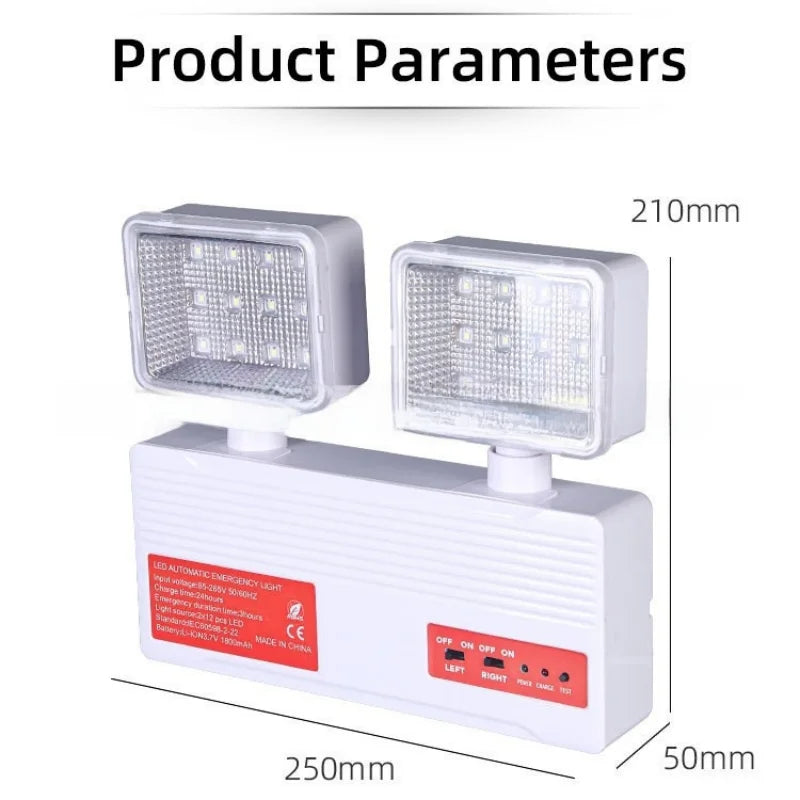 SHINEKNOT Dual Head LED Emergency Light – 3Hr Auto-Sensing 360°